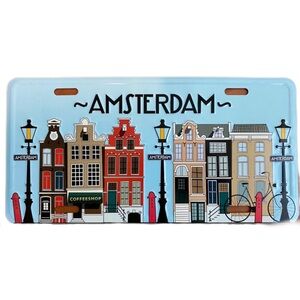 LAST CHANCE SALE! Amsterdam Souvenir Metal Embossed License Plate Wall Art Decor